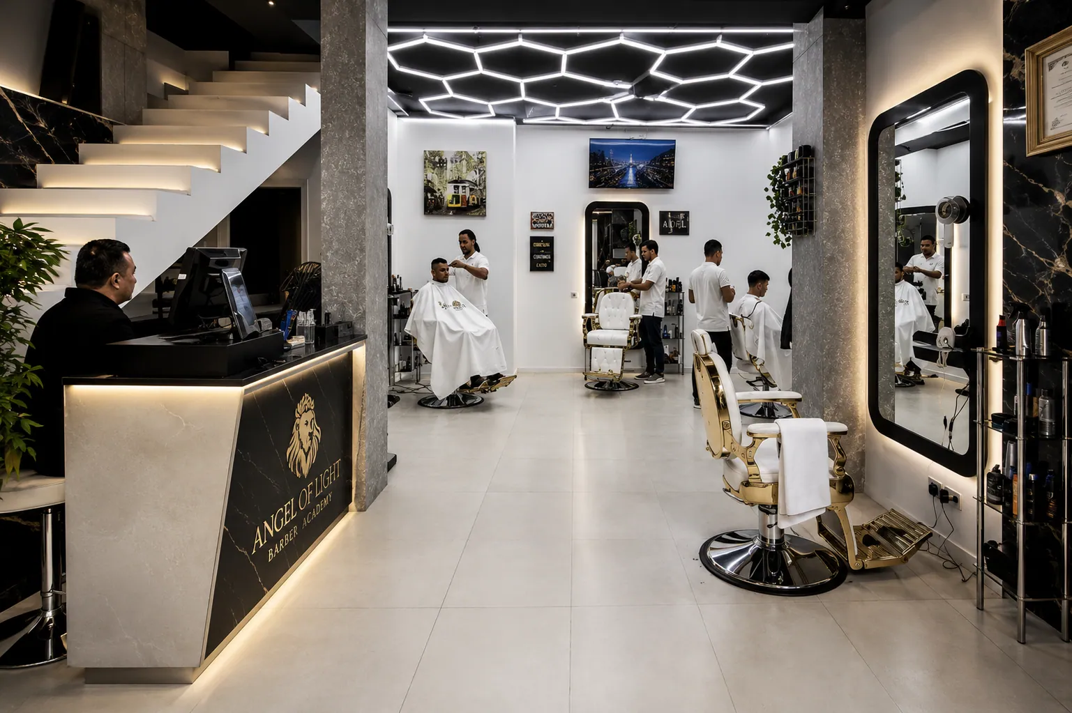 Interior de Ángel of Light Barber Shop