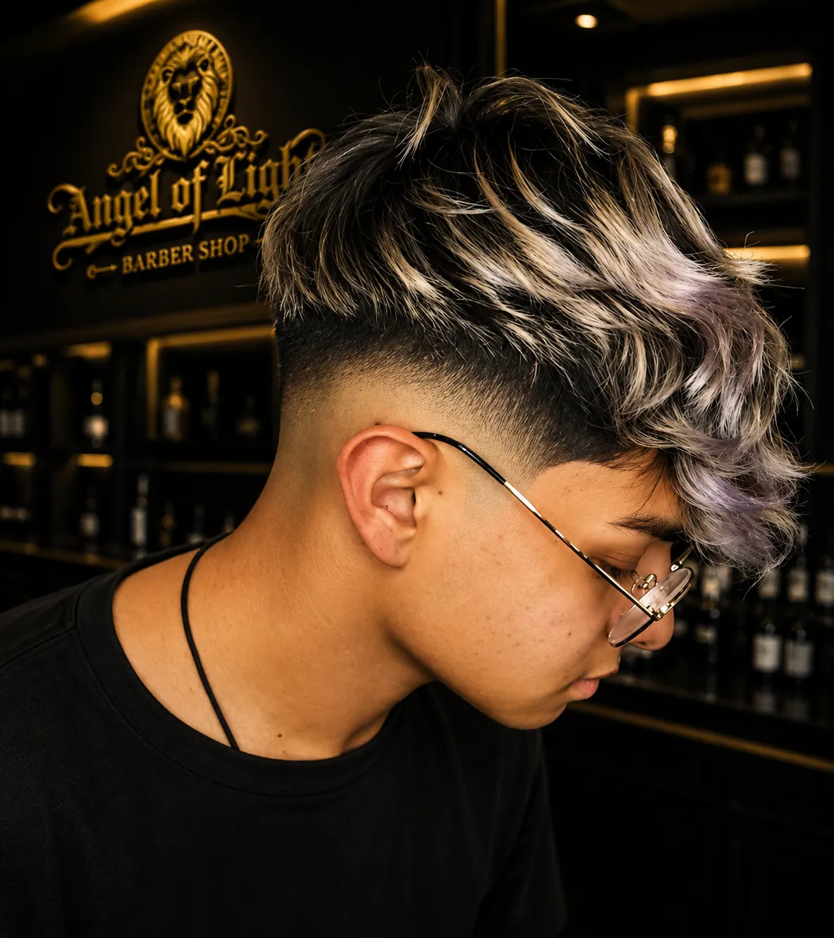 Tinte platino y lila con degradado