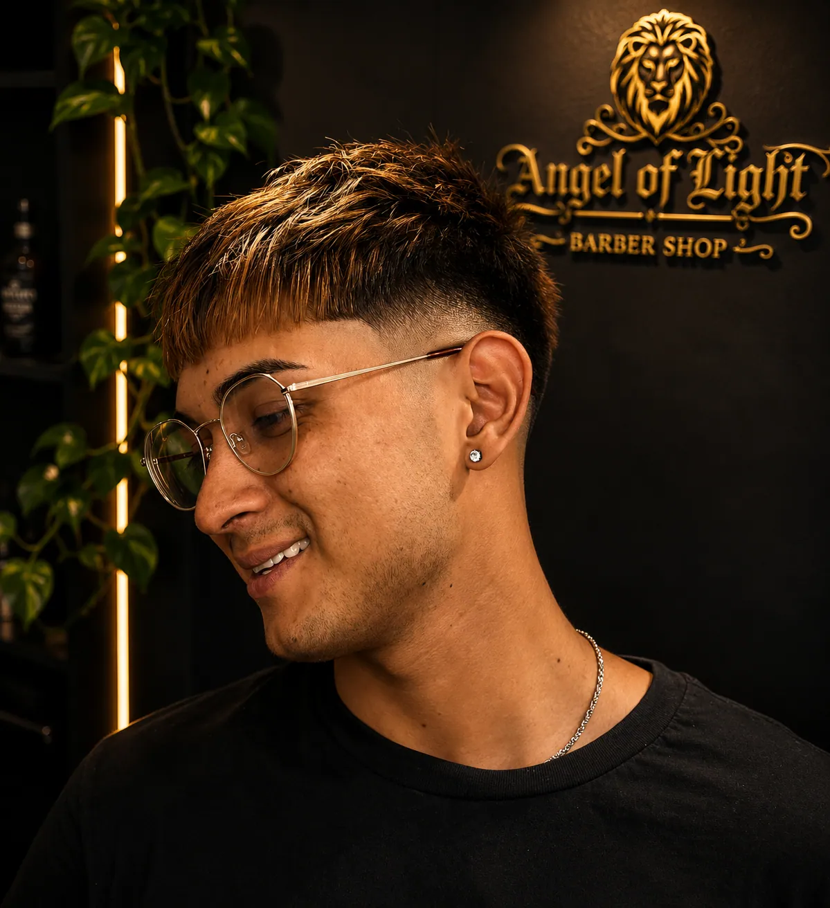 Mechas caramelo en crop texturizado