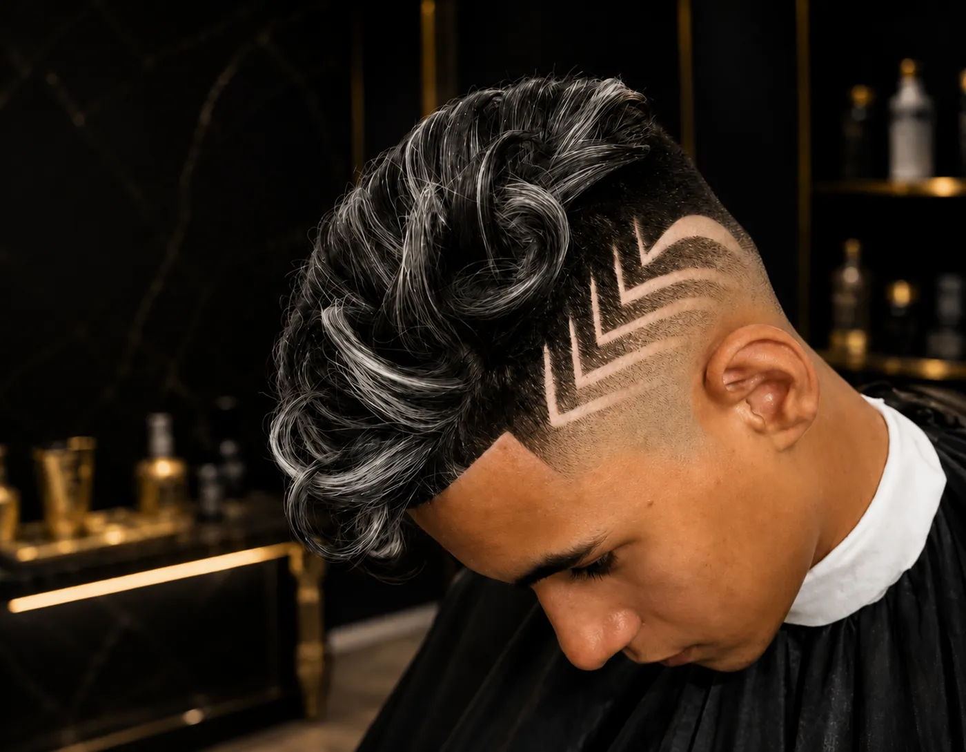 Mechas y diseño con líneas